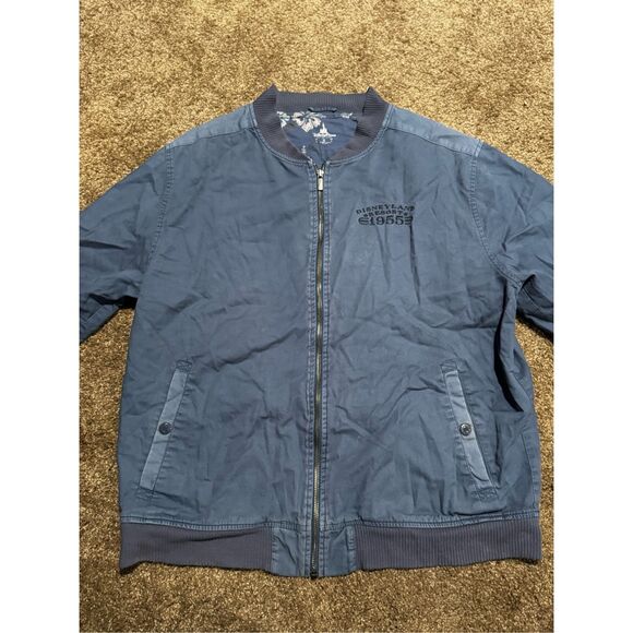 Vintage Disney Parks Women's Blue Disneyland Resort Zip Up Bomber Jacket Large - Picture 1 of 6